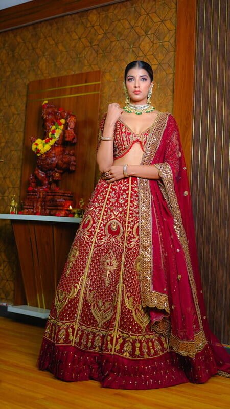 Divine Crimson bridal lehenga