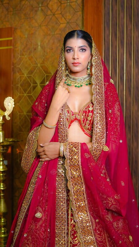 Divine Crimson bridal lehenga