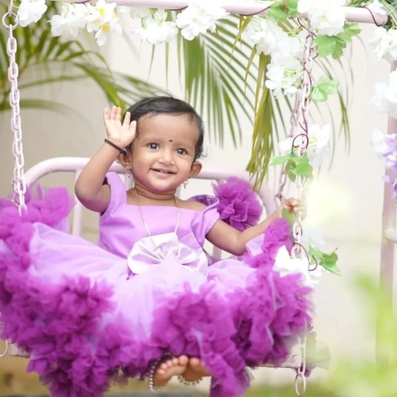 purple-kids-gown-mom and daughter